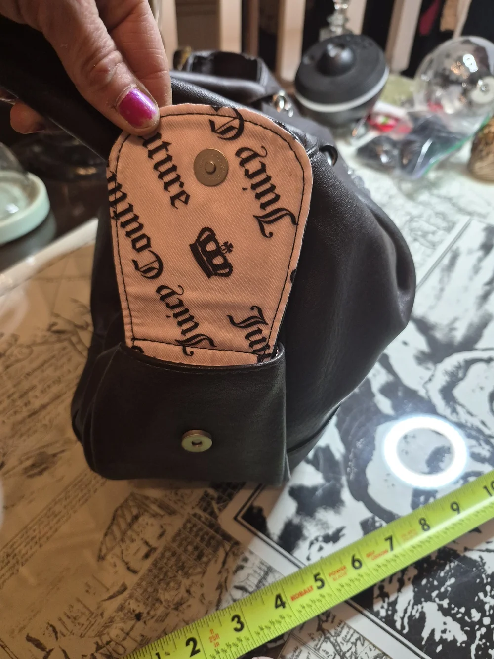 Juicy Couture Black Studded Logo Hobo Bag